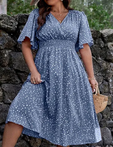 Rochie medie SHEIN CURVE, albastru