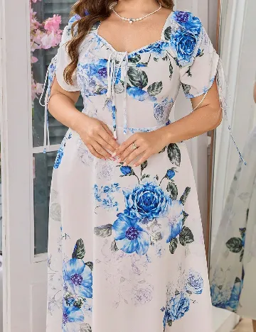 Rochie medie SHEIN CURVE, alb