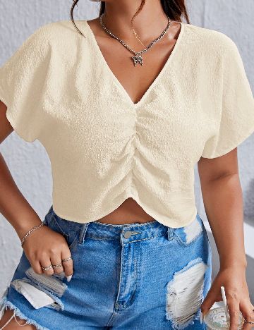 Top SHEIN CURVE, crem