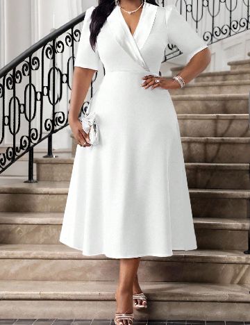 Rochie medie SHEIN CURVE, alb