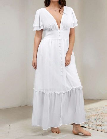 Rochie lunga SHEIN CURVE, alb