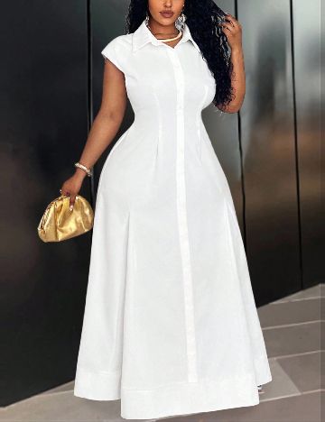 Rochie lunga SHEIN CURVE, alb