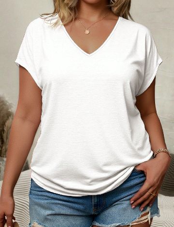 Tricou SHEIN CURVE, alb