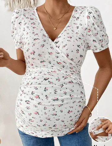 Bluza SHEIN Maternity, alb
