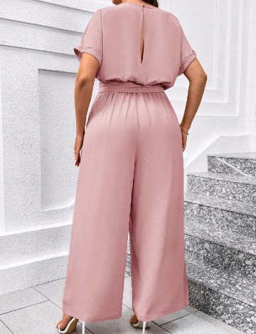 Salopeta SHEIN CURVE, roz pudra inchis