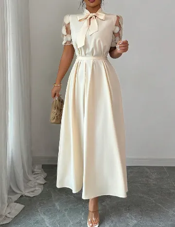 Rochie lunga Oversize SHEIN, crem