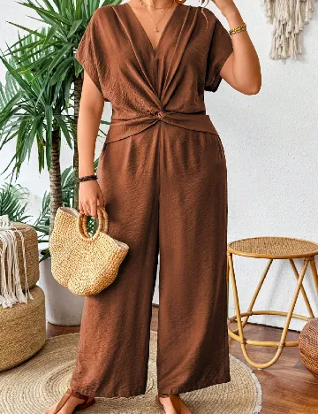 Salopeta SHEIN CURVE, maro
