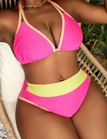 Costum de baie SHEIN CURVE, roz