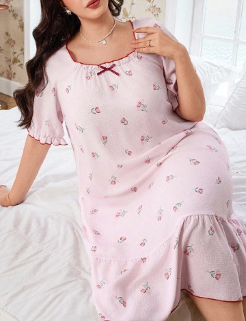 Rochie de noapte SHEIN CURVE, roz