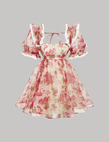 Rochie scurta SHEIN, floral print