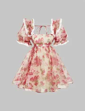Rochie scurta SHEIN, floral print