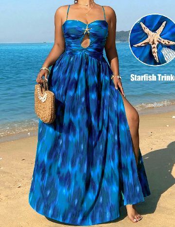 Rochie lunga SHEIN CURVE, albastru