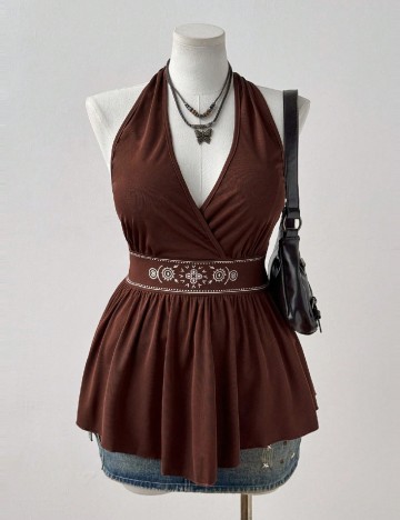 Bluza SHEIN CURVE, maro