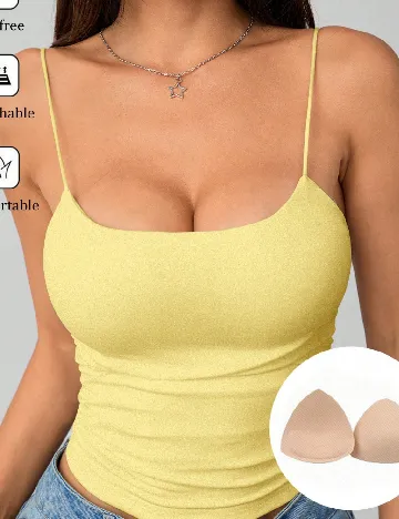 Top SHEIN CURVE, galben