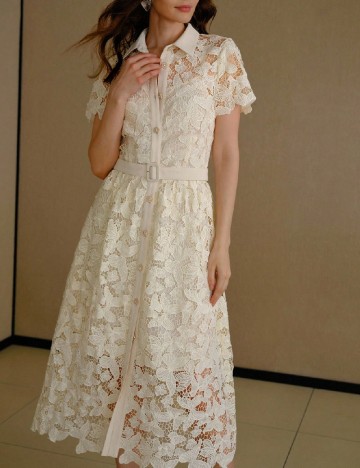 Rochie medie MOTF, ecru