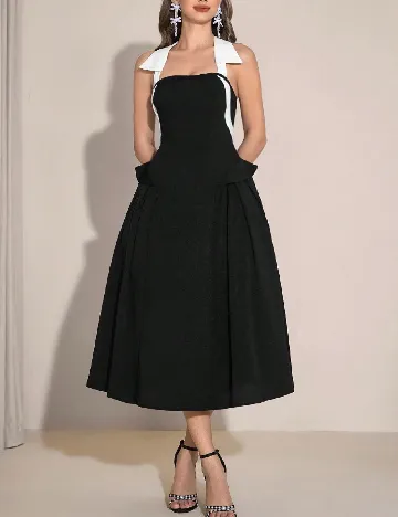 Rochie medie SHEIN, negru/alb