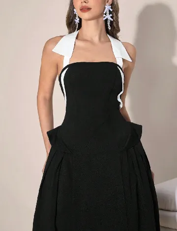 Rochie medie SHEIN, negru/alb