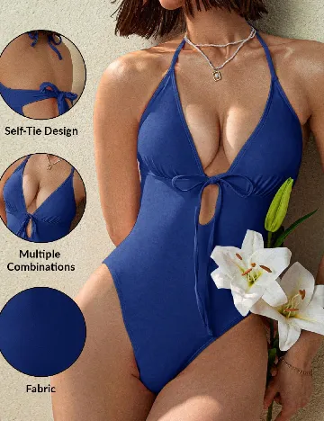 Costum de baie SHEIN, bleumarin