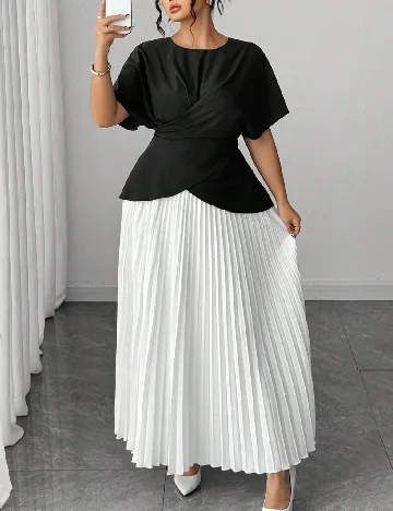 Compleu SHEIN CURVE, negru/alb