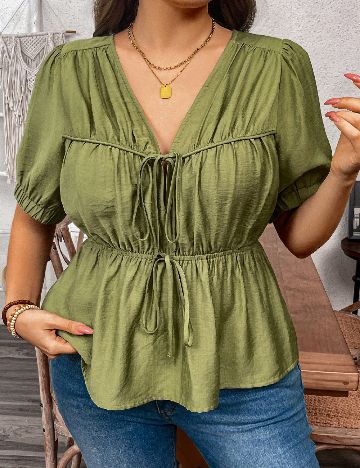 Bluza SHEIN CURVE, verde