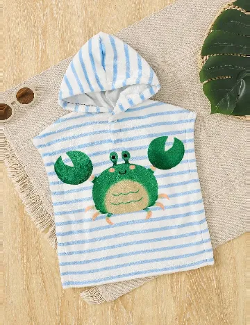 Prosop de plaja Shein Kids, albastru/alb