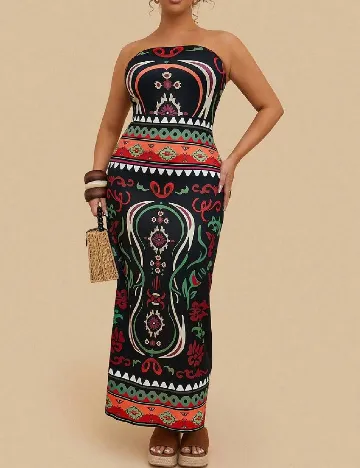 Rochie lunga SHEIN CURVE, mix culori