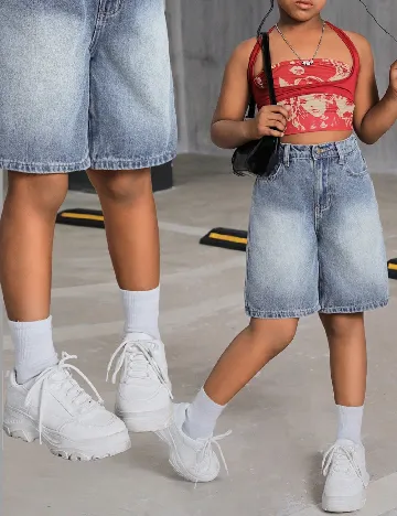 Pantaloni scurti Shein Kids, albastru