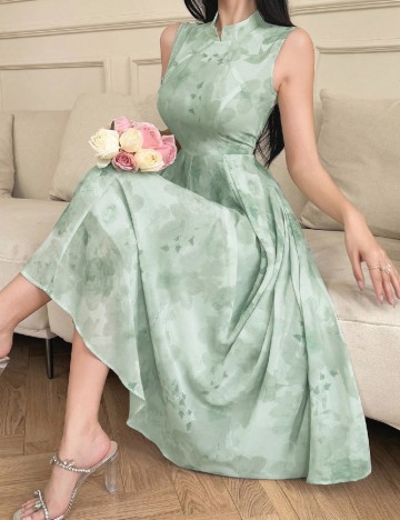 Rochie medie Dazy, verde