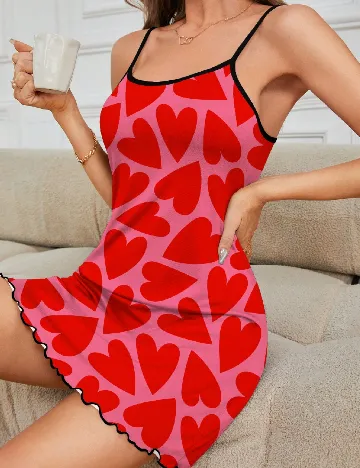 Rochie de noapte SHEIN, rosu/roz