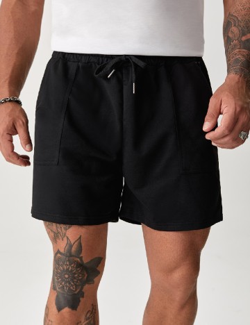 Pantaloni scurti SHEIN Plus Size Men, negru