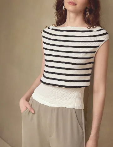 Bluza MOTF, alb/negru