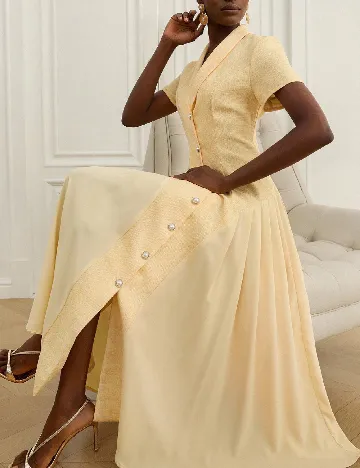 Rochie lunga Aveloria, galben