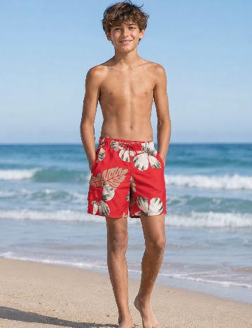 Short de baie Zara, rosu