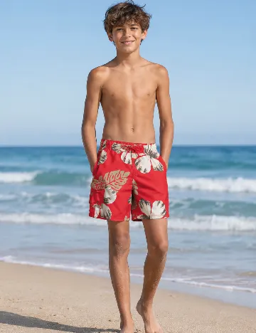 Short de baie Zara, rosu