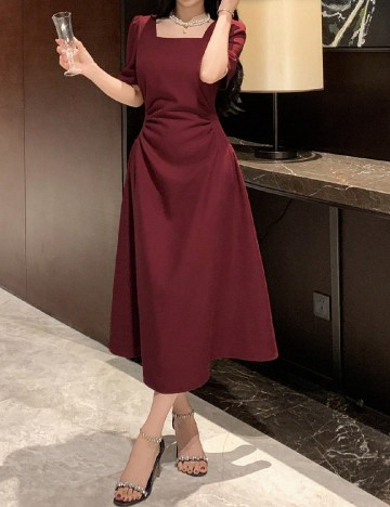 Rochie medie Dazy, visiniu