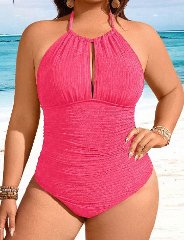 Costum de baie SHEIN CURVE, roz