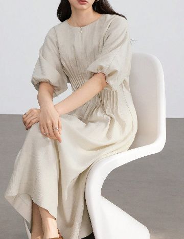 Rochie lunga Dazy, bej