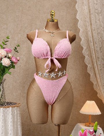 Costum de baie SHEIN CURVE, roz