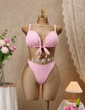Costum de baie SHEIN CURVE, roz