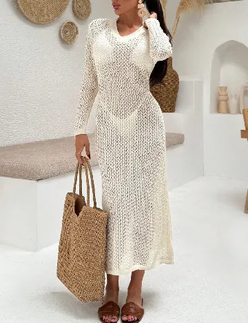 Rochie de plaja SHEIN, ecru