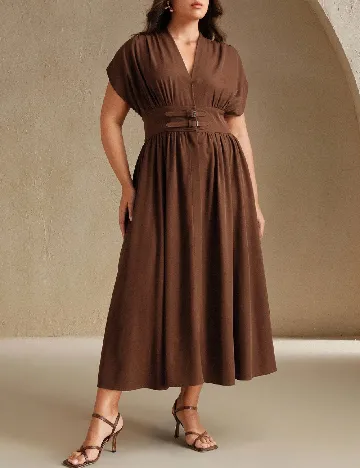 Rochie lunga Anewsta Curve, maro