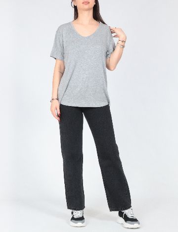 Tricou Pull&Bear, gri