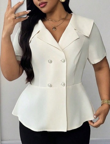 Bluza SHEIN CURVE, ecru