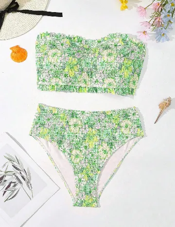 Costum de baie SHEIN CURVE, verde