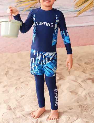 Costum de baie Shein Kids, albastru
