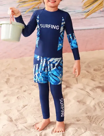 Costum de baie Shein Kids, albastru