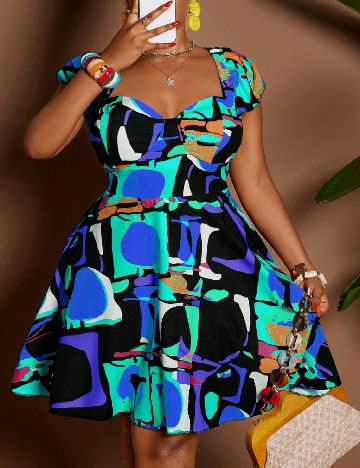Rochie scurta SHEIN CURVE, mix culori