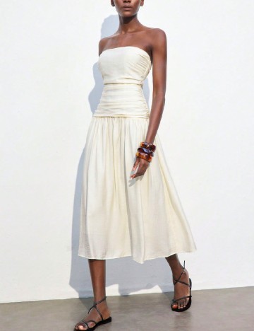 Rochie medie SHEIN, ecru