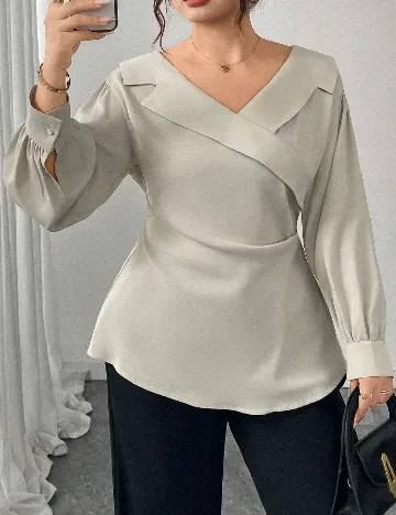 Bluza SHEIN CURVE, gri deschis
