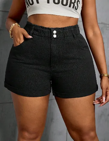 Pantaloni scurti SHEIN CURVE, negru